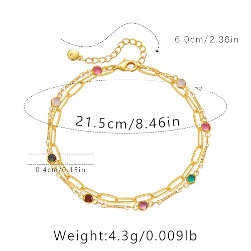 Yumikoo Tobilleras chapadas en oro de 18 quilates para mujer