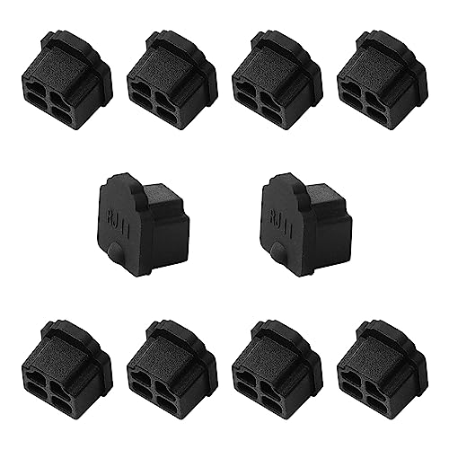 uxcell 10 tapas de enchufe antipolvo RJ11, tapón de goma par