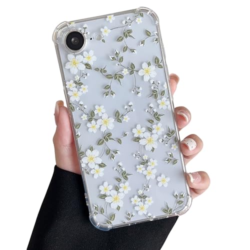 ZTOFERA Funda transparente para iPhone 16e, diseño de flores