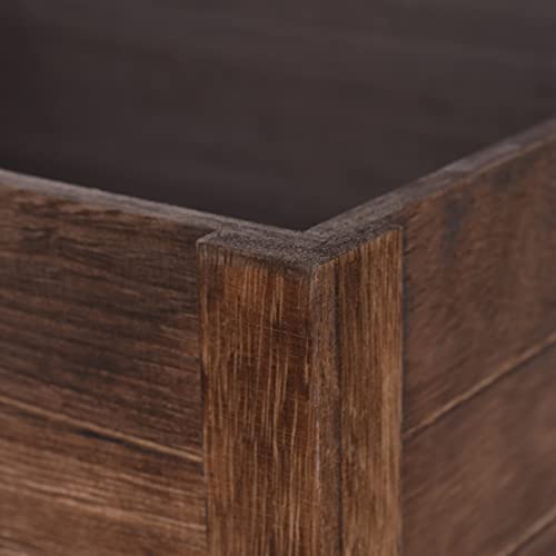 Caja de madera negra antigua para almacenamiento, cajas deco