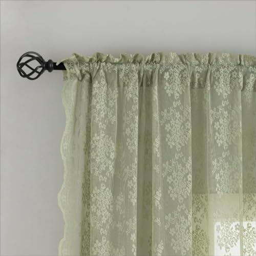 YJ YANJUN Cortinas traslúcidas color verde salvia de 72 pulgadas de la