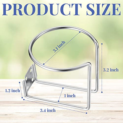 6 soportes de acero inoxidable para bebidas con anillo de ba