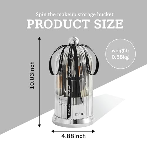 Soporte para brochas de maquillaje con tapa, giratorio de 36