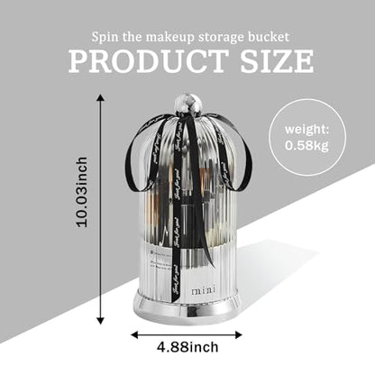 Soporte para brochas de maquillaje con tapa, giratorio de 36