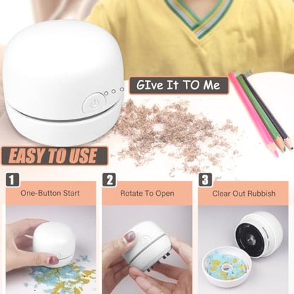 YUNYILAN Aspirador de escritorio con recarga USB, mini aspir