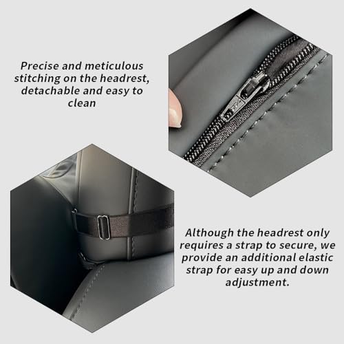 Adecuado para reposacabezas de cuero Tesla Nappa, 2 almohada