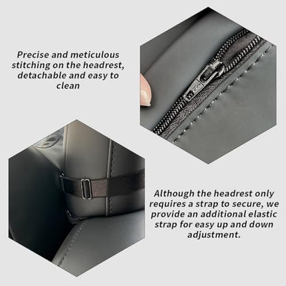 Adecuado para reposacabezas de cuero Tesla Nappa, 2 almohada