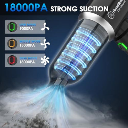 Aspiradora de coche, 18000PA 4 en 1 portátil inalámbrica con