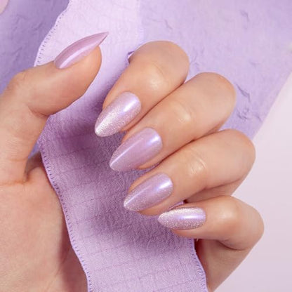 Uñas cortas a presión de almendra, kit de uñas de ojo de gat