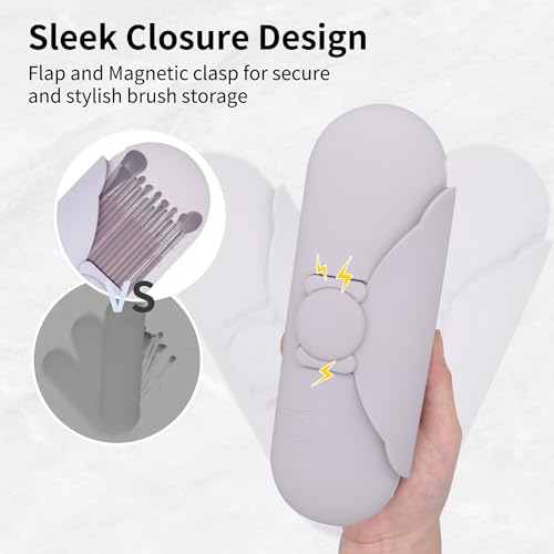 Silicone Makeup Brush Holder with Cleaning Pad - Travel Brus