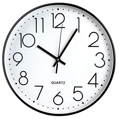 Tosnail Reloj de pared grande de 12 pulgadas sin tictac, rel