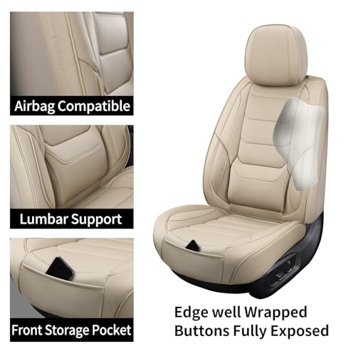 Juego completo de fundas de cuero para asiento de automóvil,