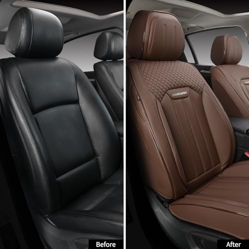 Fundas de asiento de cuero para automóviles, 2 fundas univer