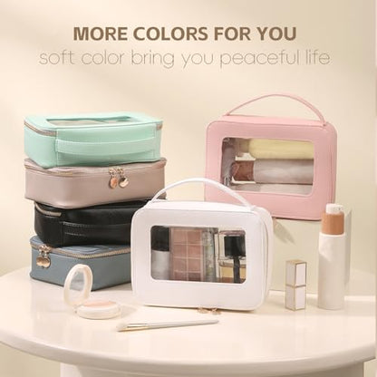 Bolsa de maquillaje transparente con asa, bolsa grande de as