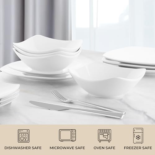 Zulay Kitchen Luna - Juego de platos y cuencos, juego de vaj