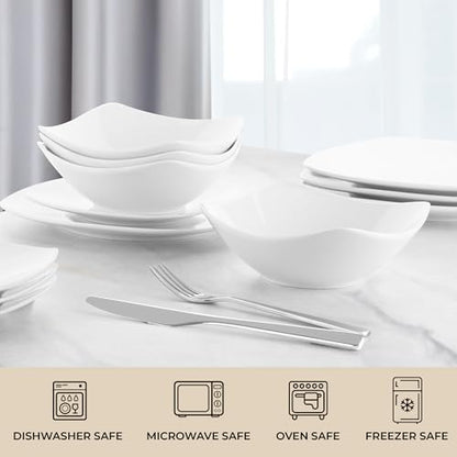 Zulay Kitchen Luna - Juego de platos y cuencos, juego de vaj