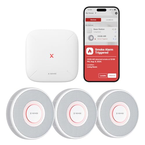 X-Sense Detector de humo inteligente con alertas de voz y 17