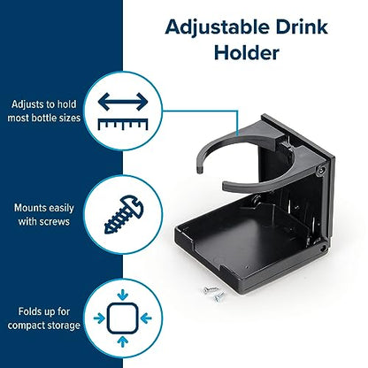 Camco - Soporte para bebidas, cuenta con un diseño ajustable