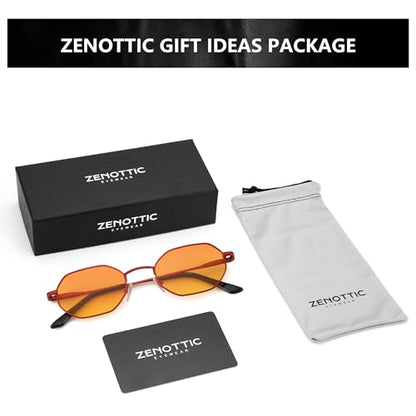 ZENOTTIC Gafas de sol polarizadas octogonales pequeñas para