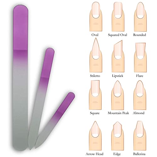Limas de uñas de vidrio con estuche, juego de manicura para