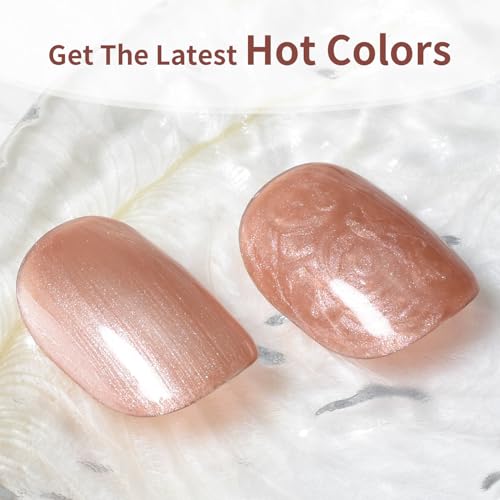 JODSONE Esmalte de uñas de gel de oro rosa de 0.3 fl oz, esm