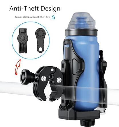 Kewig Portavasos antirrobo para motocicleta, tamaño extra gr