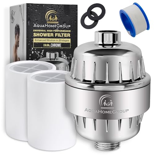 AquaHomeGroup Filtro de cabezal de ducha de 20 etapas con vi