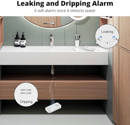 TOWODE Detectores de agua Sensor de alarma de 90 dB, alerta