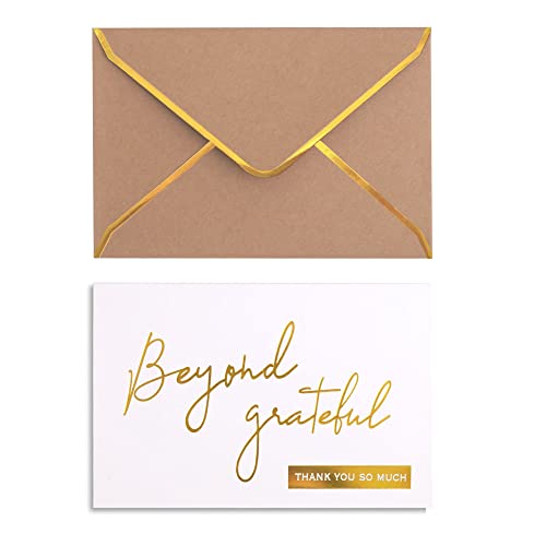 Winoo Design Gold Beyond Grateful - Tarjetas de agradecimien