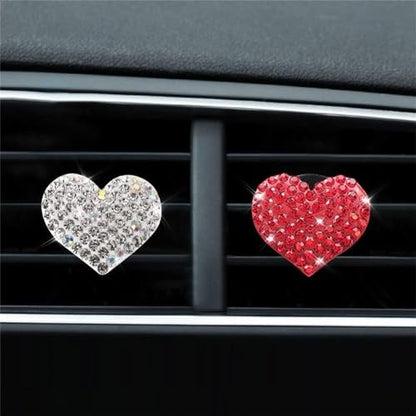 Clips de ventilación de coche con diamantes de imitación de