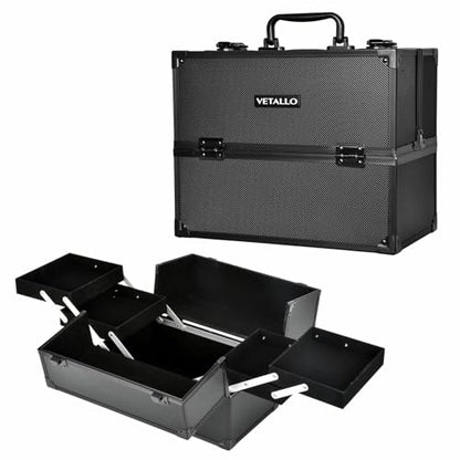 VETALLO Estuche de maquillaje grande, organizador portátil d