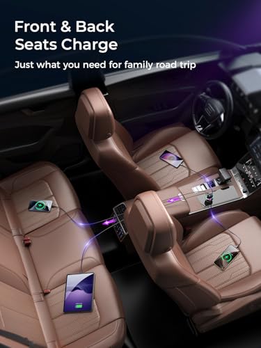 Cargador de coche USB C 70 W 4 puertos adaptador de encended