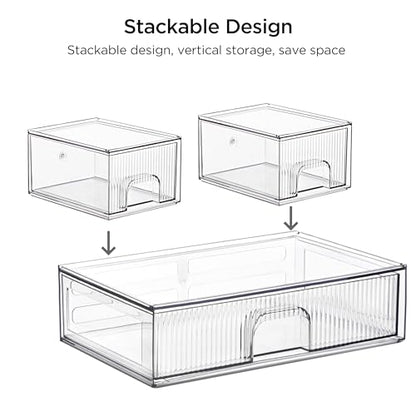 HBlife Organizador apilable de acrílico transparente para ca