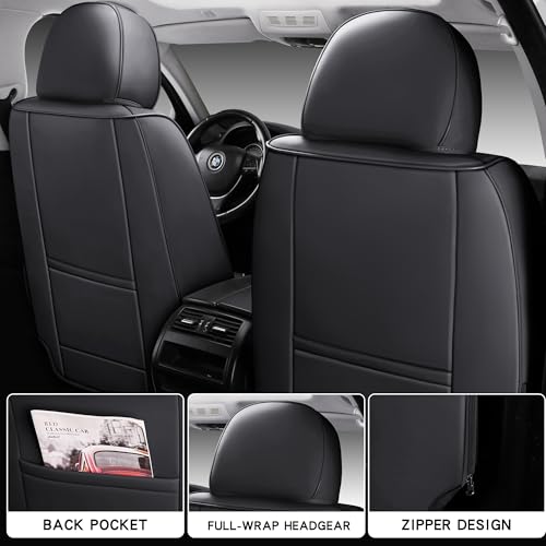 Fundas de asiento de automóvil de cobertura completa, par de