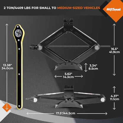 Gato de tijera para automóvil de 2 toneladas, capacidad de 4