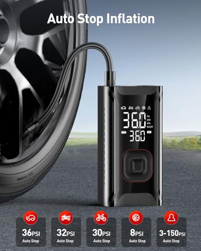 Inflador de neumáticos, compresor de aire portátil, mini bom