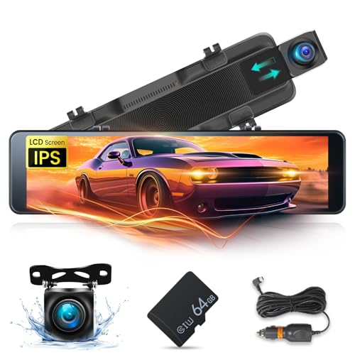 Cámara de espejo retrovisor con pantalla táctil IPS LCD de 1