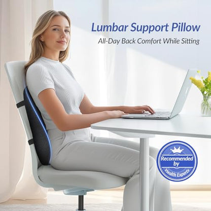 ZIKEE Almohada de apoyo lumbar para silla de oficina, soport