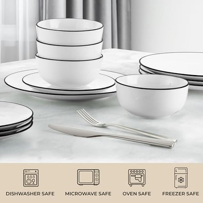 Zulay Kitchen Icon - Juego de vajilla de porcelana, servicio