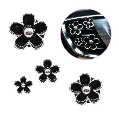 4 clips de ventilación para ambientador de automóvil, flores