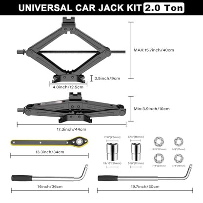 IMAYCC Kit de gato de automóvil, gato de tijera para automóv
