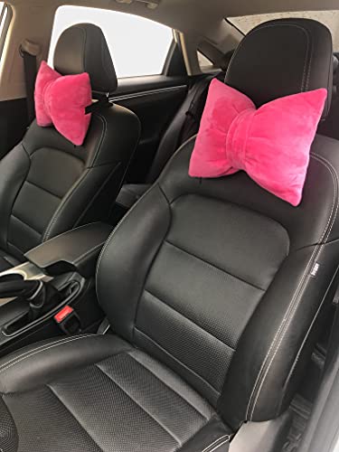 2 almohadas encantadoras con lazo para asiento de automóvil,