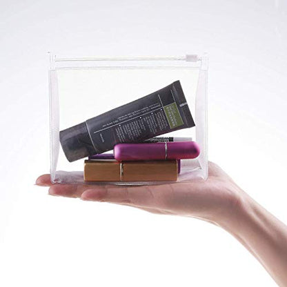 Pequeña bolsa de cosméticos transparente con cremallera, (5.