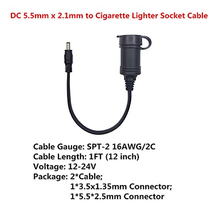Paquete de 2 cables de extensión de enchufe hembra de conect