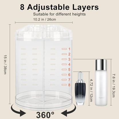 Organizador de maquillaje, rotación de 360 °, ajustable mues