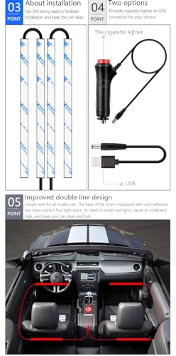 Luces LED RGB para automóvil, luces de escritorio inteligent