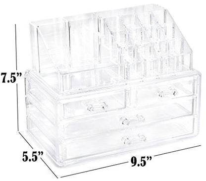 Organizador de almacenamiento transparente para cosméticos,