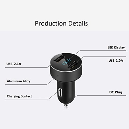 Cargador USB, 12v/24v, monitor de voltaje LED para iPhone 6s