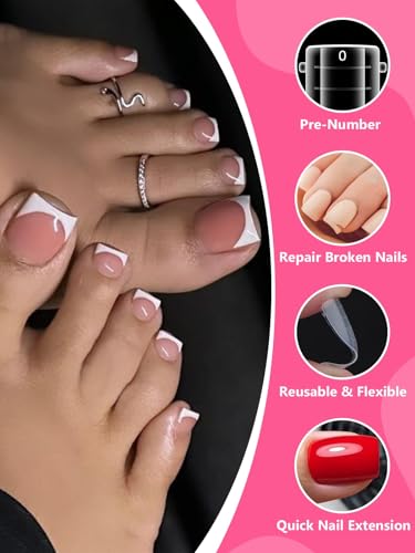 EBANKU Formas de uñas de poligel para los dedos de los pies,