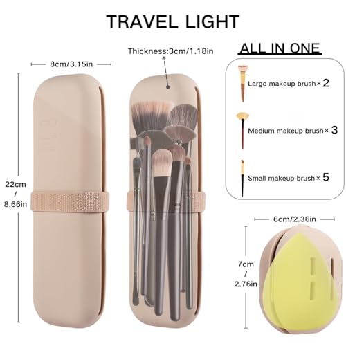 Porta brochas de maquillaje de silicona sin olor, bolsa de c